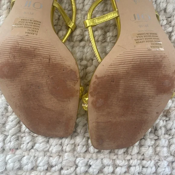 JLO | Elegant Gold Strappy Women's Heels - Picture 12 of 12